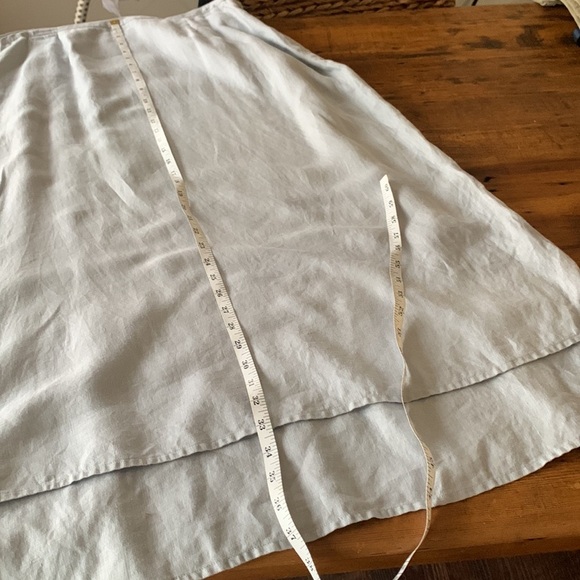 J Jill 100% Linen Soft Gray Double Layered Lagenlook Maxi Coastal Skirt Sz 14 - Picture 10 of 11